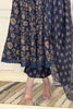 Navy Cotton Floral Printed Anarkali Suit Set