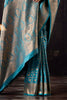 Pacific Blue Katan Silk Banarasi Zari Woven Saree
