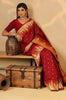 Maroon Cotton Silk Woven Saree