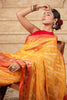 Mustard Color Organza Cotton Woven Saree
