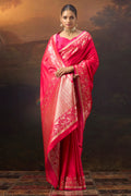 Red Woven Mulberry Silk Saree