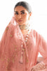 Peach Colour Organza Embroidered Unstitched Suit Material