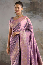 Lavender Soft Silk Zari Woven Saree