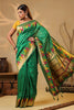 Sea Green Color Cotton Silk Woven Saree