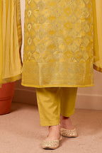 Mustard Silk Woven Unstitched Suit Fabric
