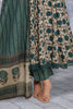 Beige & Blue Cotton Floral Printed Floor Lenght Anarkali Suit