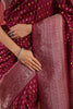Wine Soft Silk Woven Saree
