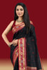 Black Colour Maheshwari Cotton Woven Saree