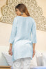 Light Blue Cotton Resham Embroidered Kurti