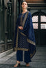 Royal Blue Color Embroidered Organza Unstitched Suit Material