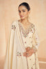Cream Color Crepe Silk Resham Embroidered Suit With Palazzo