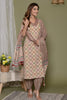 Beige Color Cotton Printed Suit