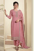 Peach Color Georgette heavy Embroidered Unstitched Suit Material