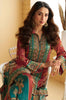 Rust & Teal Printed Crepe Kurta Set With Palazzo