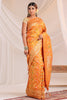 Mustard Resham & Zari Floral Woven Silk Saree
