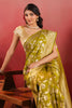 Sage Green Zari Floral Woven Silk Saree