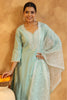 Powder Blue Color Cotton Neck Embroidered Unstitched Suit Fabric