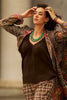 Beige Colour Printed Spun Fabric Unstitched Suit