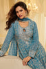 Blue Georgette Embroidered Anarkali Suit Set