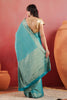 Teal Color Zari Woven Soft Silk Saree