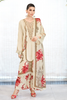 Cream Crepe Silk Floral Printed Unstitched Suit Material