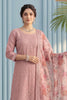 Pink Organza Resham Embroidered Unstitched Suit Material