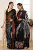 Black Jacquard Silk Floral Printed Saree