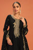 Black Crepe Silk Zari and Sequins Embroidered Anarkali Suit
