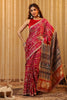 Magenta Pink Pure Gharchola Gajji Silk Printed And Embroidered Saree