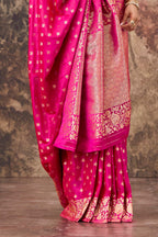Rani Charmeuse Silk Zari Woven Saree