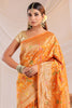 Mustard Resham & Zari Floral Woven Silk Saree