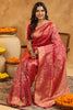 Fuchsia Color Zari Woven Saree