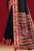 Black Colour Maheshwari Cotton Woven Saree