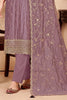 Dusty Mauve Tissue Silk Embroidered Unstitched Suit Fabric