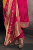 Carmine Silk Embroidered & Woven Suit Set