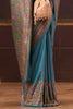 Firozi Color Soft Silk Kalamkari Woven Saree