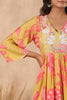 Mustard Color Muslin Printed Front Slit Kurta With Sharara