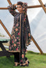 Black Color Crepe Silk Floral Printed Unstitched Suit Fabric