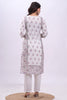 Pink & Cream Color Cotton Floral Printed Straight Suit