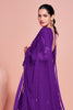Purple Georgette Resham, Zari and Sequins Embroidered Alia Cut Anarkali Gown