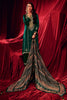 Deep Teal Color Zari Embroidered Velvet Unstitched Suit Fabric