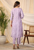 Lavender Color Muslin Printed kurta set