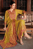 Mustard Crepe Printed Unstitched Suit