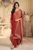 Maroon Pashmina Zari Woven Unstitched Suit Fabric