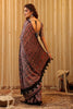 Light Brown Pure Mulberry Silk Printed And Embroidered Saree