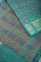 Turquoise Color Tussar Woven Silk Saree