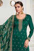 Green Color Embordered Crepe Silk Unstitched Suit Material
