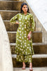 Green Floral Vine Printed  Cotton Kurta Set