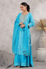 Turquoise Color Rayon Printed Suit With Sharara