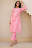 Pink Floral Printed Cotton Kurta Set
